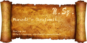 Munzár Szulamit névjegykártya